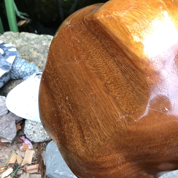 Monkey Pod Wooden Bowl Set-Large Bowl with 4 Smaller Bowls-GUC-Vintage - Picture 9 of 16